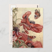 Vintage Pflücke und Schmetterlinge Postkarte (Vorne/Hinten)