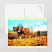 Vintage Pflüglerei Postkarte (Vorne/Hinten)