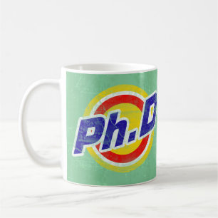 Vintage Ph.D oder PhD oder Doktor der Philosophie Kaffeetasse