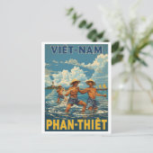 Vintage Phan Thiết Fischer Postkarte (Stehend Vorderseite)