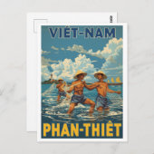 Vintage Phan Thiết Fishermen Postkarte (Vorne/Hinten)