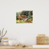 Vintage Phantastische Friedliche Landschaft Poster (Küche)