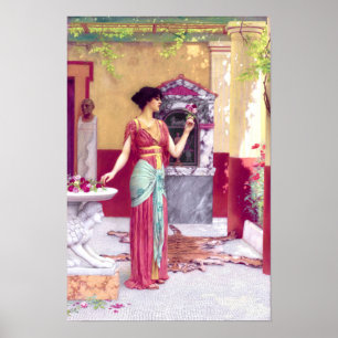 Vintage Phantastische Italienerin mit Bouquet Poster