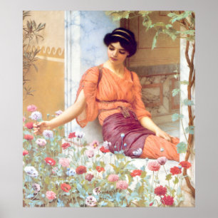 Vintage Phantastische Italienische Girl mit sommer Poster
