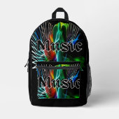 Vintage Phantastische Musikklänge Bedruckter Rucksack (Vorderseite)