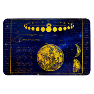 Vintage Phasen des Mond Saturn Jupiter Venus Magnet