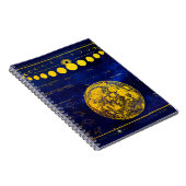 Vintage Phasen des Mond Saturn Jupiter Venus Notizblock (Rechte Seite)