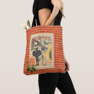Vintage Phebus Frau & Rad Collage Tasche