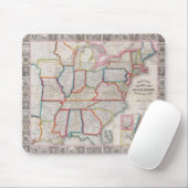 Vintage Phelps' National Map der Staaten Mousepad (Mit Mouse)