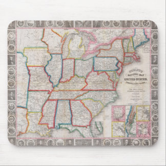 Vintage Phelps' National Map der Staaten Mousepad