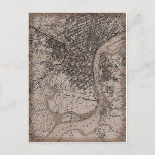 Vintage Philadelphia 1898 Karte