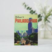 Vintage Philadelphia-Reise Postkarte (Stehend Vorderseite)
