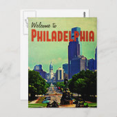 Vintage Philadelphia-Reise Postkarte (Vorne/Hinten)