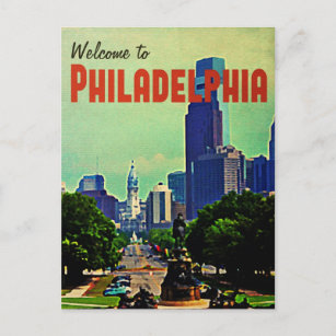 Vintage Philadelphia-Reise Postkarte