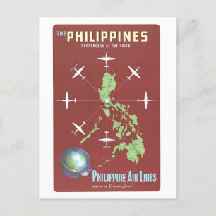 Vintage Philippinen Reiseplakat Postkarte