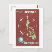 Vintage Philippinen Reiseplakat Postkarte (Vorne/Hinten)