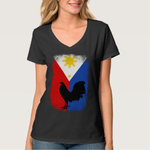 Vintage philippinische Philippinen-Flagge-Hahnenka T-Shirt