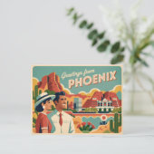 Vintage Phoenix Postkarte | Grüße von Phoenix (Stehend Vorderseite)