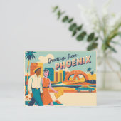 Vintage Phoenix Postkarte | Grüße von Phoenix (Stehend Vorderseite)