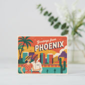 Vintage Phoenix Postkarte | Grüße von Phoenix (Stehend Vorderseite)