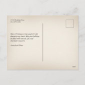 Vintage Photo Christmas Card Feiertagspostkarte (Rückseite)