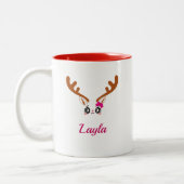 Vintage Photo Collage Customizable mug christmas Zweifarbige Tasse (Links)