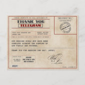 Vintage photo Editable Old-Fashioned Thank You Postkarte (Vorderseite)