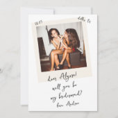 Vintage Photo Handwritten Bridesmaid Proposal Einladung (Vorderseite)