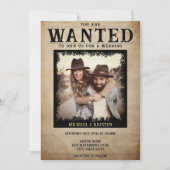 Vintage Photo Wanted Poster Wedding Einladung (Vorderseite)
