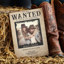 Vintage Photo Wanted Poster Wedding