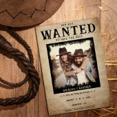 Vintage Photo Wanted Poster Wedding Save The Date