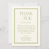 Vintage Photo White and Green Wedding Dankeskarte (Vorderseite)