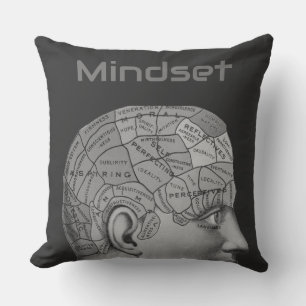 Vintage Phrenologie Kopf Mind Mindset Brain Map Kissen