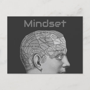 Vintage Phrenologie Kopf Mind Mindset Brain Map Postkarte