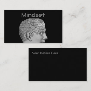 Vintage Phrenologie Kopf Mind Mindset Brain Map Visitenkarte