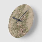 Vintage Physikalische Karte Schottlands (1880) Runde Wanduhr (Winkel)