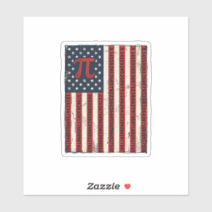 Vintage-Pi-Amerikanische-Flagge-Mathe-Lehrer-Shirt Aufkleber
