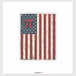 Vintage-Pi-Amerikanische-Flagge-Mathe-Lehrer-Shirt Aufkleber