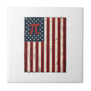 Vintage-Pi-Amerikanische-Flagge-Mathe-Lehrer-Shirt Fliese