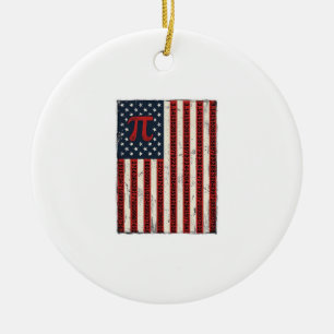 Vintage-Pi-Amerikanische-Flagge-Mathe-Lehrer-Shirt Keramik Ornament