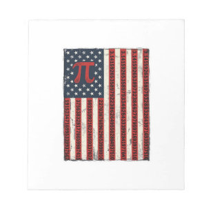 Vintage-Pi-Amerikanische-Flagge-Mathe-Lehrer-Shirt Notizblock