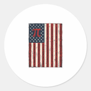 Vintage-Pi-Amerikanische-Flagge-Mathe-Lehrer-Shirt Runder Aufkleber