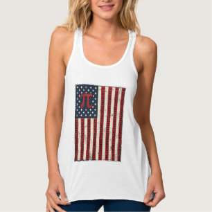 Vintage-Pi-Amerikanische-Flagge-Mathe-Lehrer-Shirt Tank Top