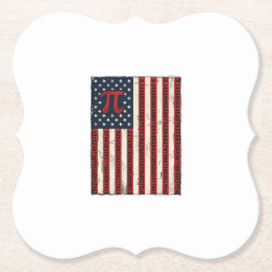 Vintage-Pi-Amerikanische-Flagge-Mathe-Lehrer-Shirt Untersetzer