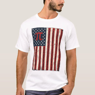Vintage-Pi-Amerikanischer-Flagge-Mathe-Lehrer-Shir T-Shirt