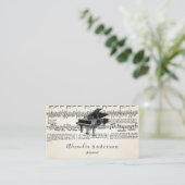 Vintage Pianist Music Teacher Business Card Visitenkarte (Stehend Vorderseite)