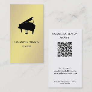 Vintage-Pianist-Musiker-Musiklehrer-QR-Code Visitenkarte