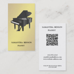 Vintage-Pianist-Musiker-Musiklehrer-QR-Code Visitenkarte