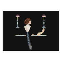 Vintage Piano Girl-Geschenkmarke