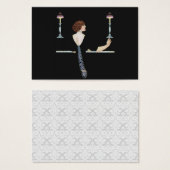 Vintage Piano Girl-Geschenkmarke (Vorne & Hinten)